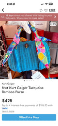 Kurt Geiger turquoise bamboo Crossbody