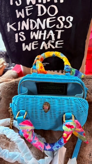 Kurt Geiger turquoise bamboo Crossbody