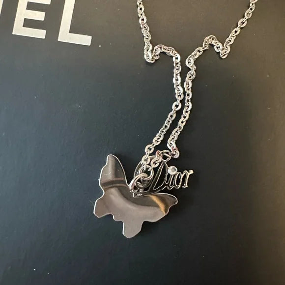 Dior Silver Crystal Embellished Butterfly Adjustable Bracelet, with COA