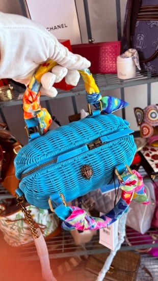 Kurt Geiger turquoise bamboo Crossbody