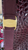 Ferragamo crocodile burgundy clutch, and Crossbody vintage