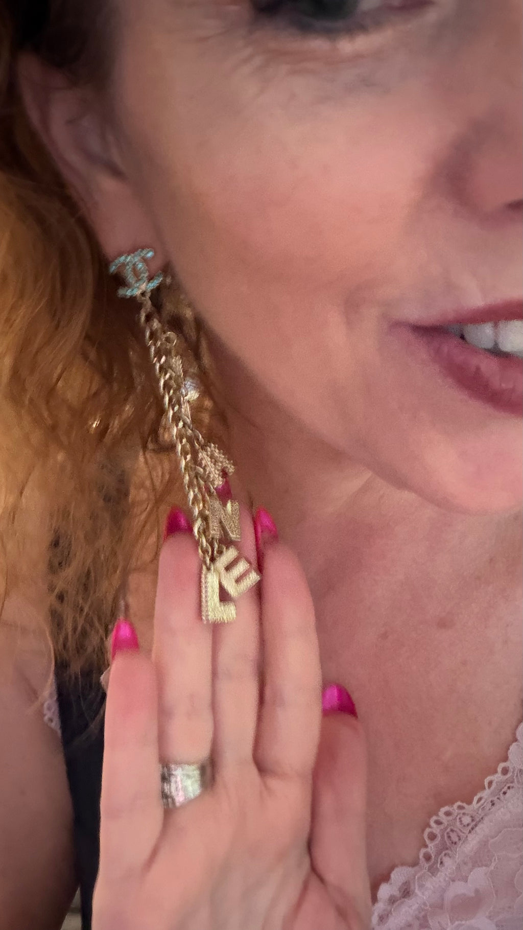 Chanel gold colorful, dangle earrings