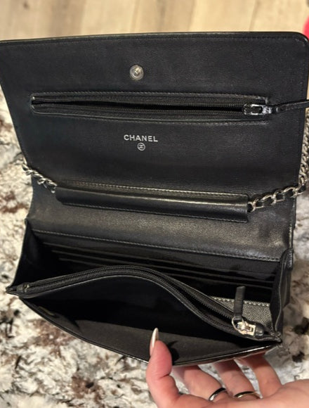 CHANEL WOC Patent Leather Chanel BLK bag
