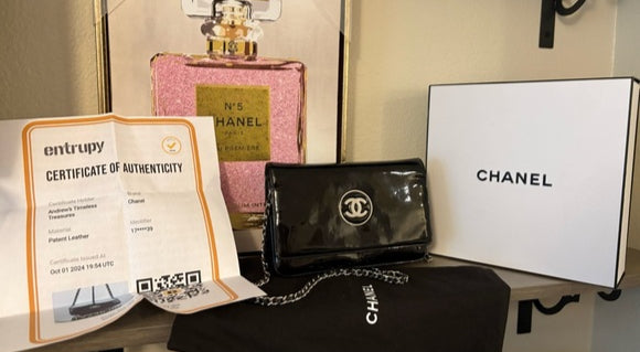 CHANEL WOC Patent Leather Chanel BLK bag